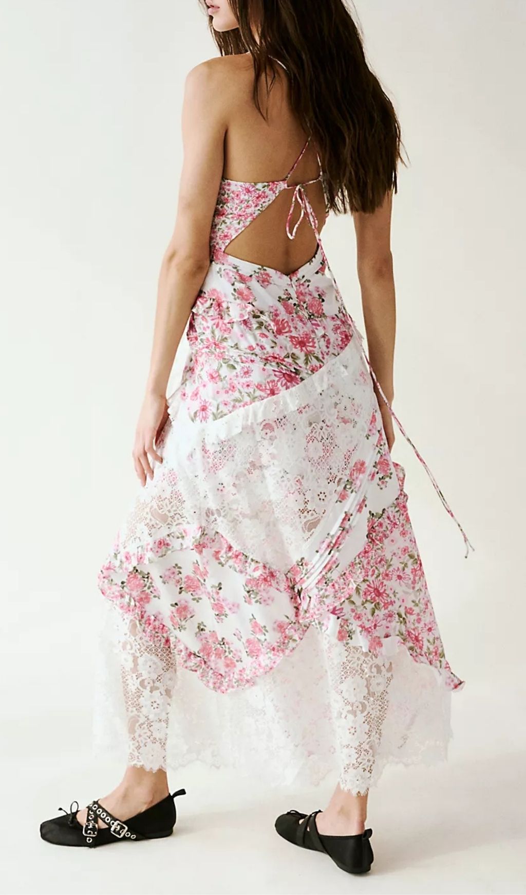 Georgia Romantic Pink Floral Lace V-Neck Maxi Dress | Spring & Summer Elegance