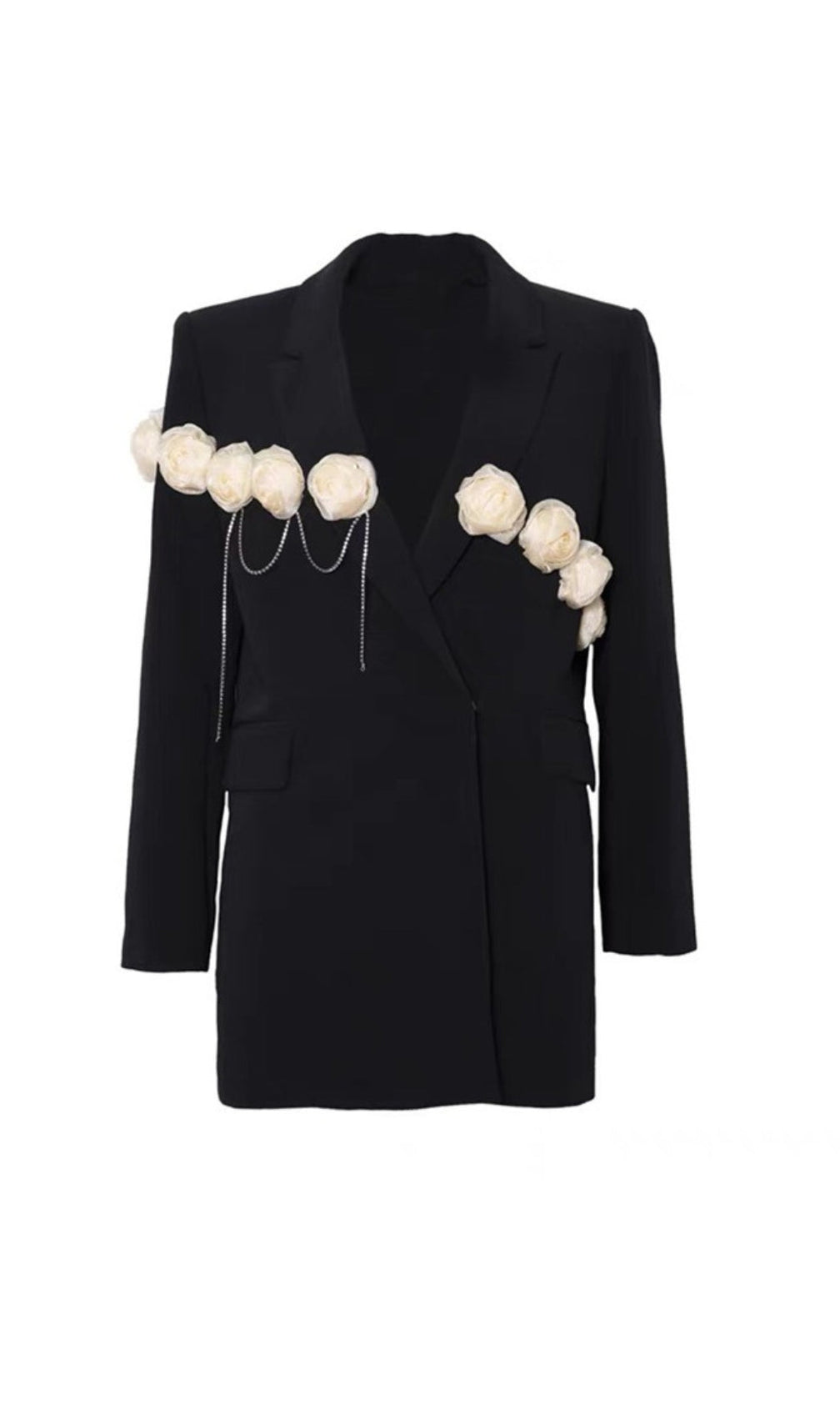 Flowers Chain Black Blazer