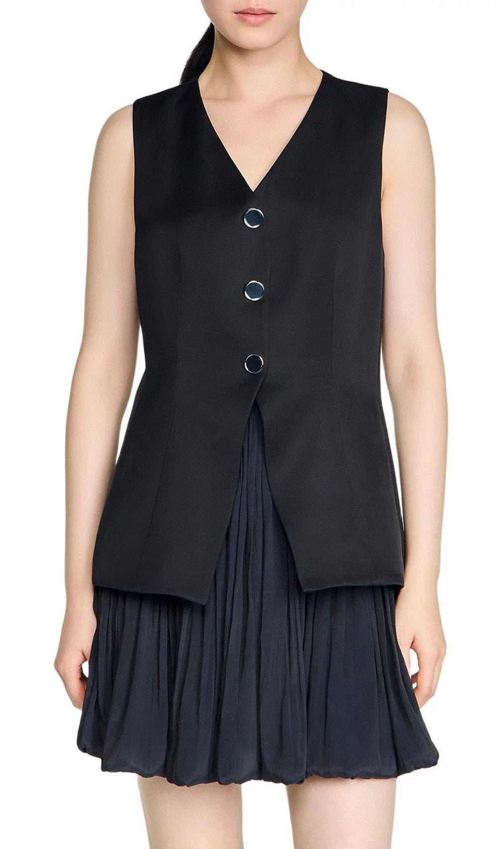 Nilda Chic Sleeveless Vest Bodice Bubble Mini Dress | Modern & Elegant