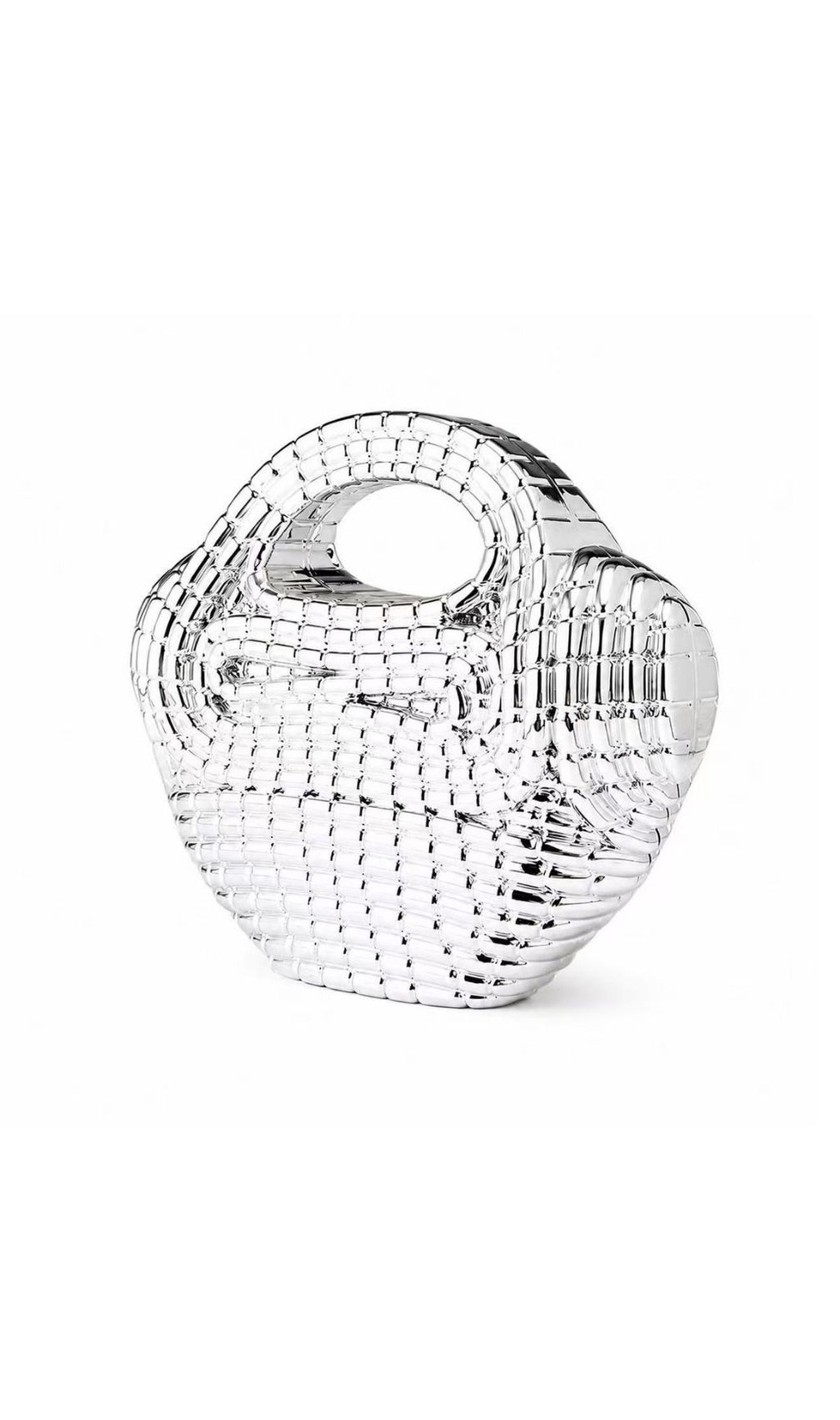 Raxelyn Silver Sculpted Grid Bag