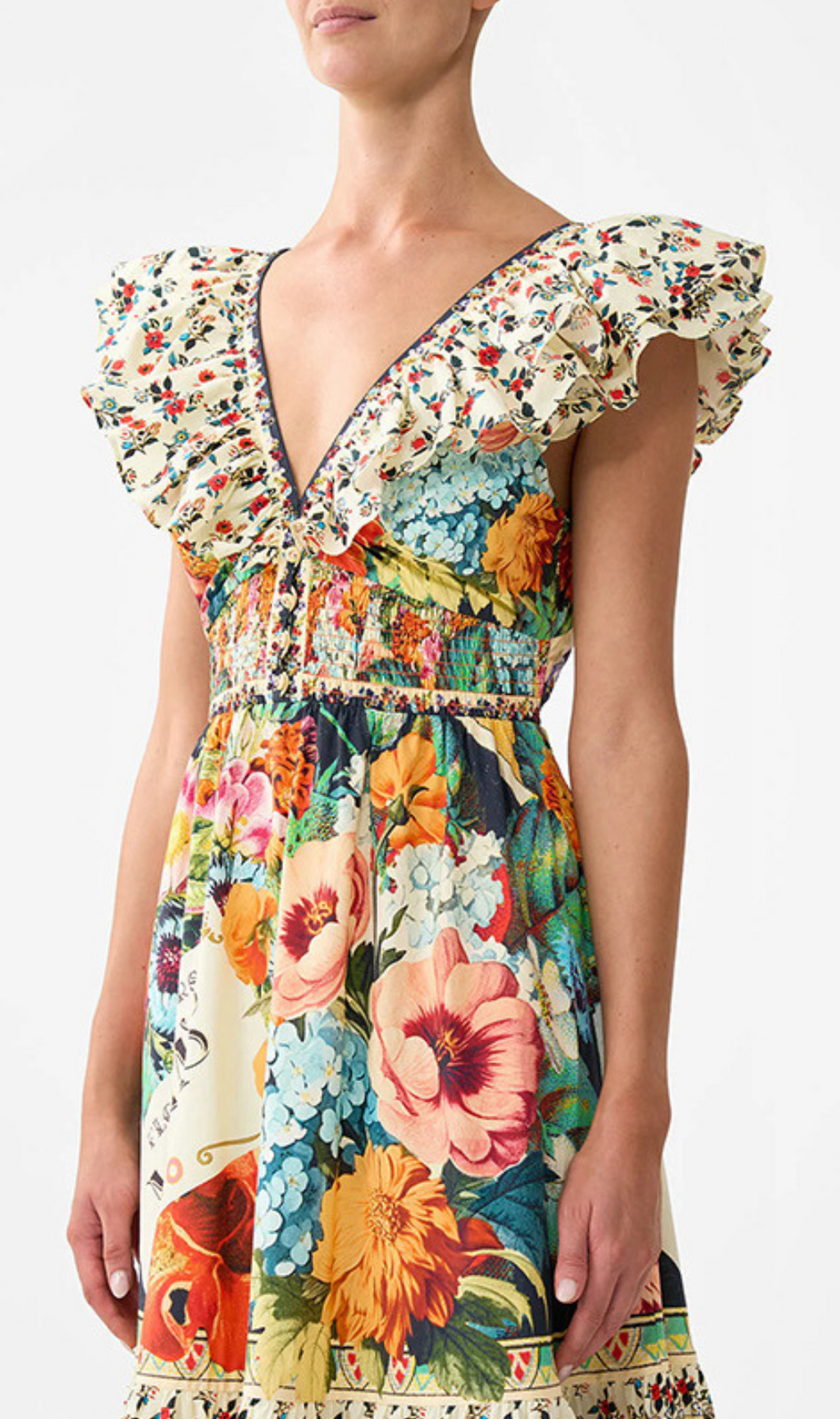Gesine Floral Printed V-Neck Maxi Dress