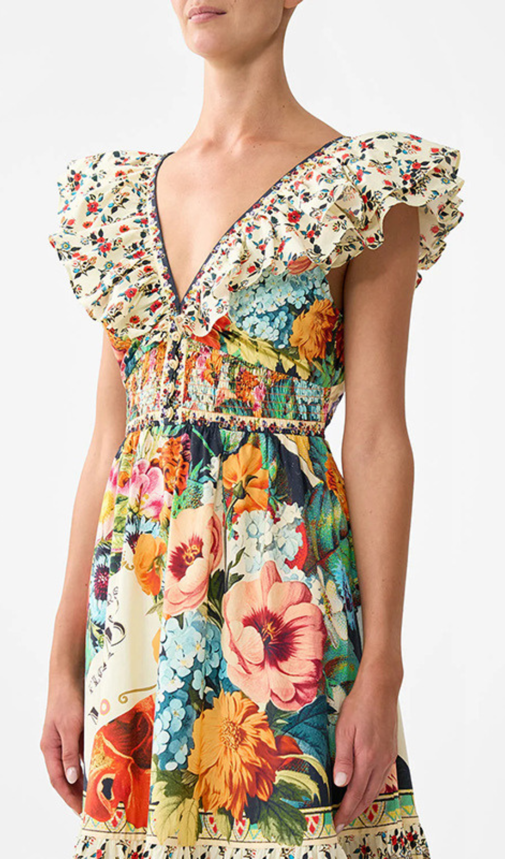 Gesine Floral Printed V-Neck Maxi Dress