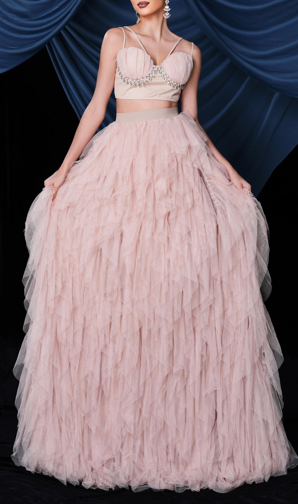 Blakely Crystal Mesh Two-Piece Set