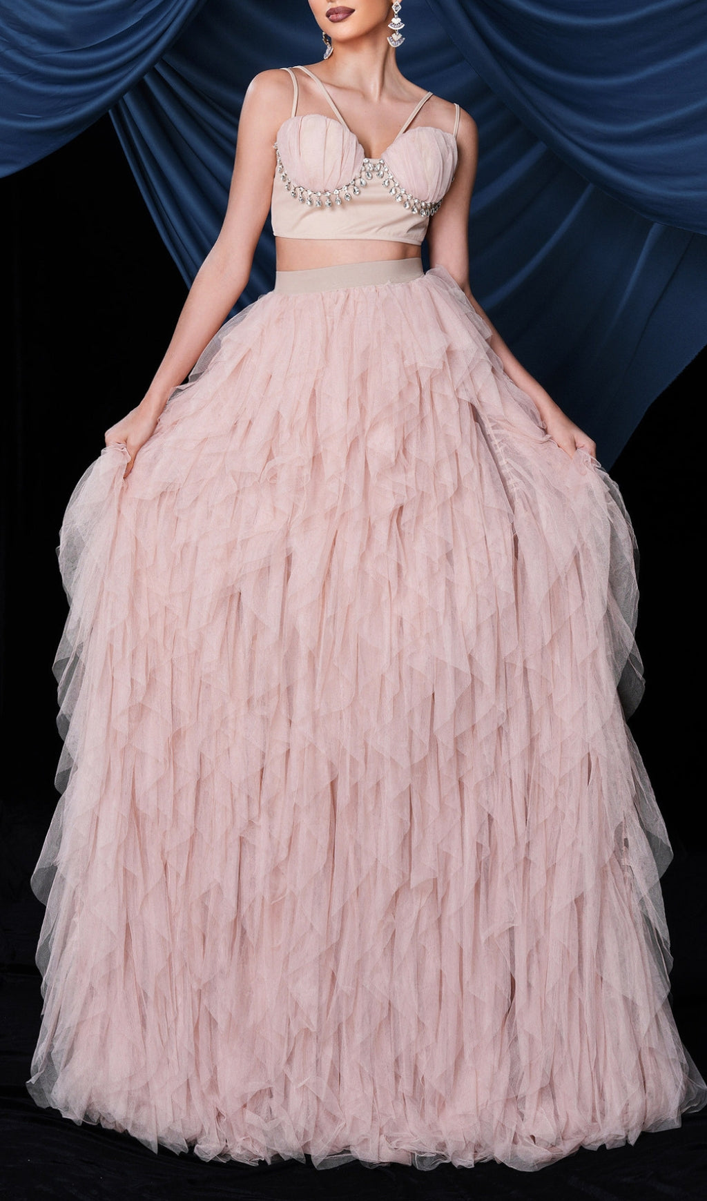 Blakely Crystal Mesh Two-Piece Set