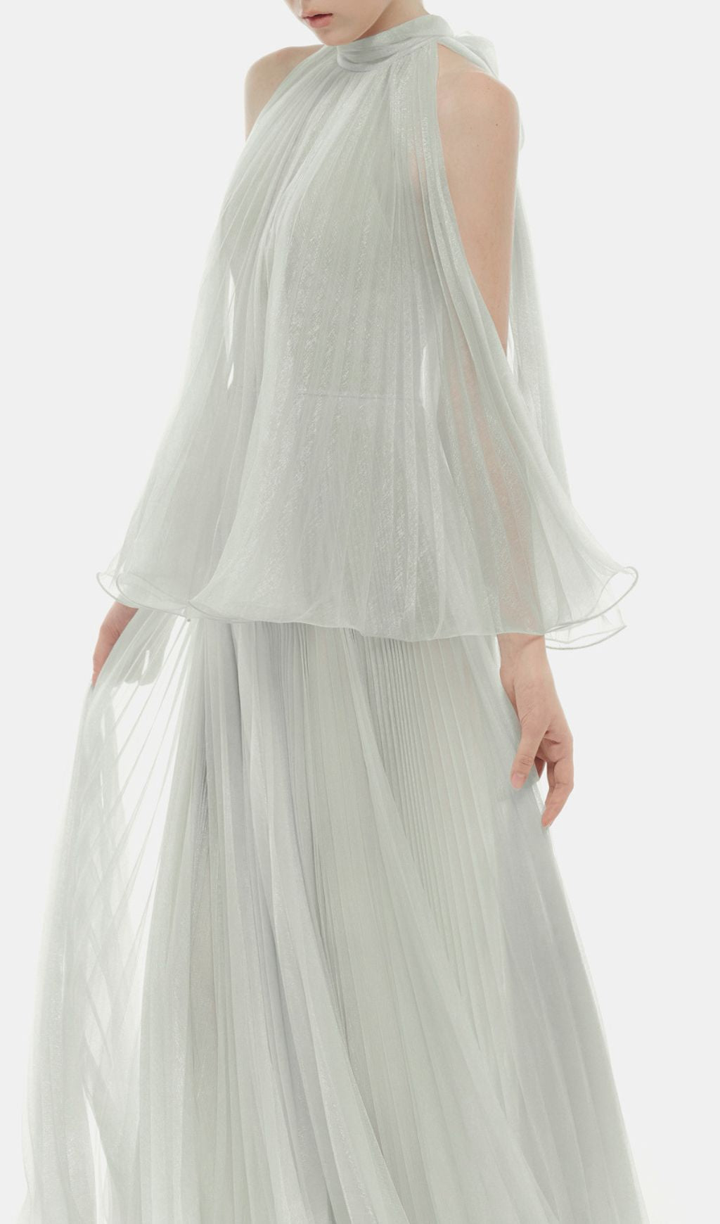 Halona Halter Mesh Maxi Dress