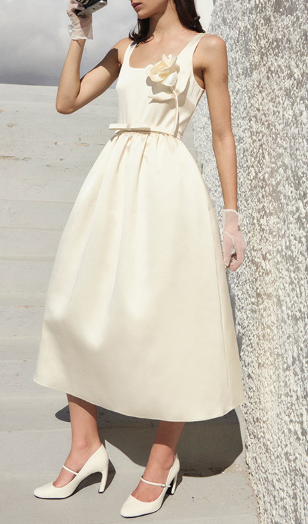 Hetty Strappy Flower Embellished Midi Dress