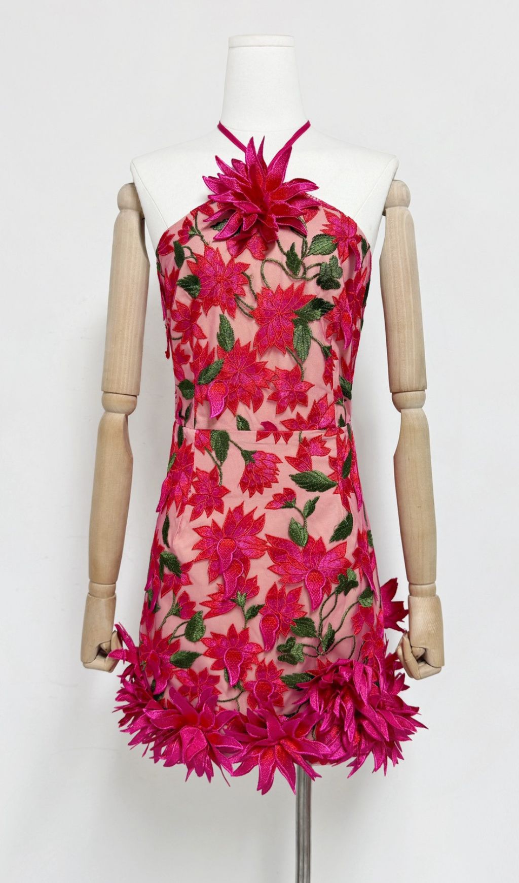 Faunia Halter Flower Mini Dress