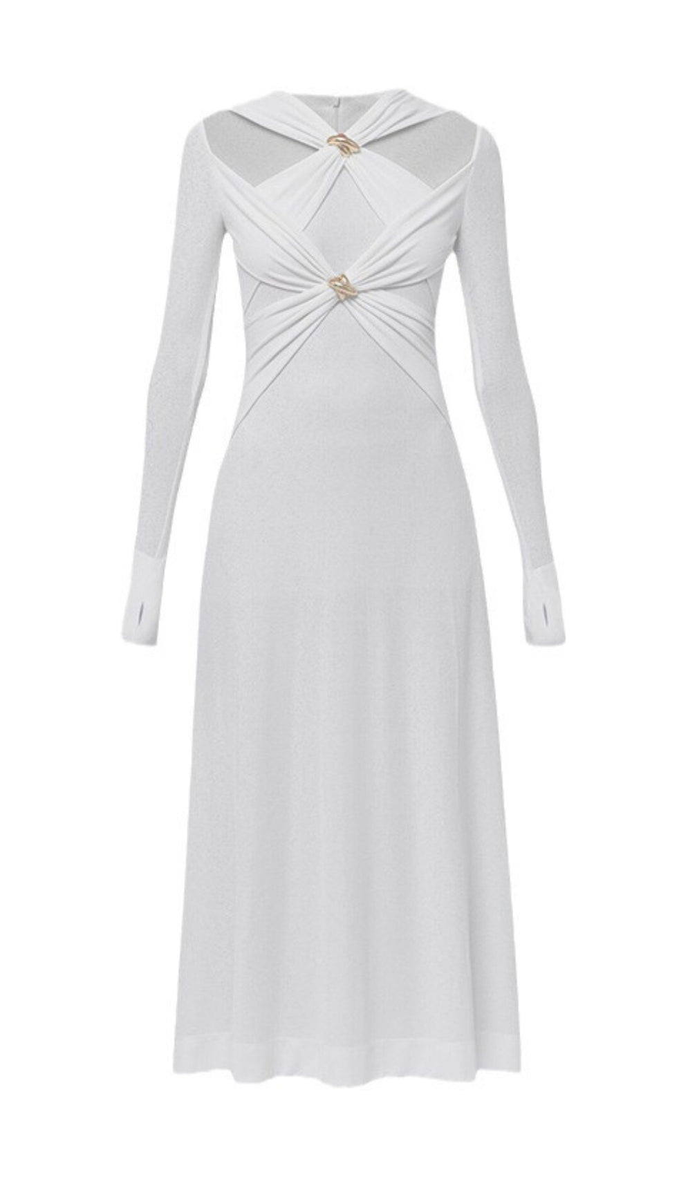 Braydon Cutout Knit Long Sleeve Midi Dress