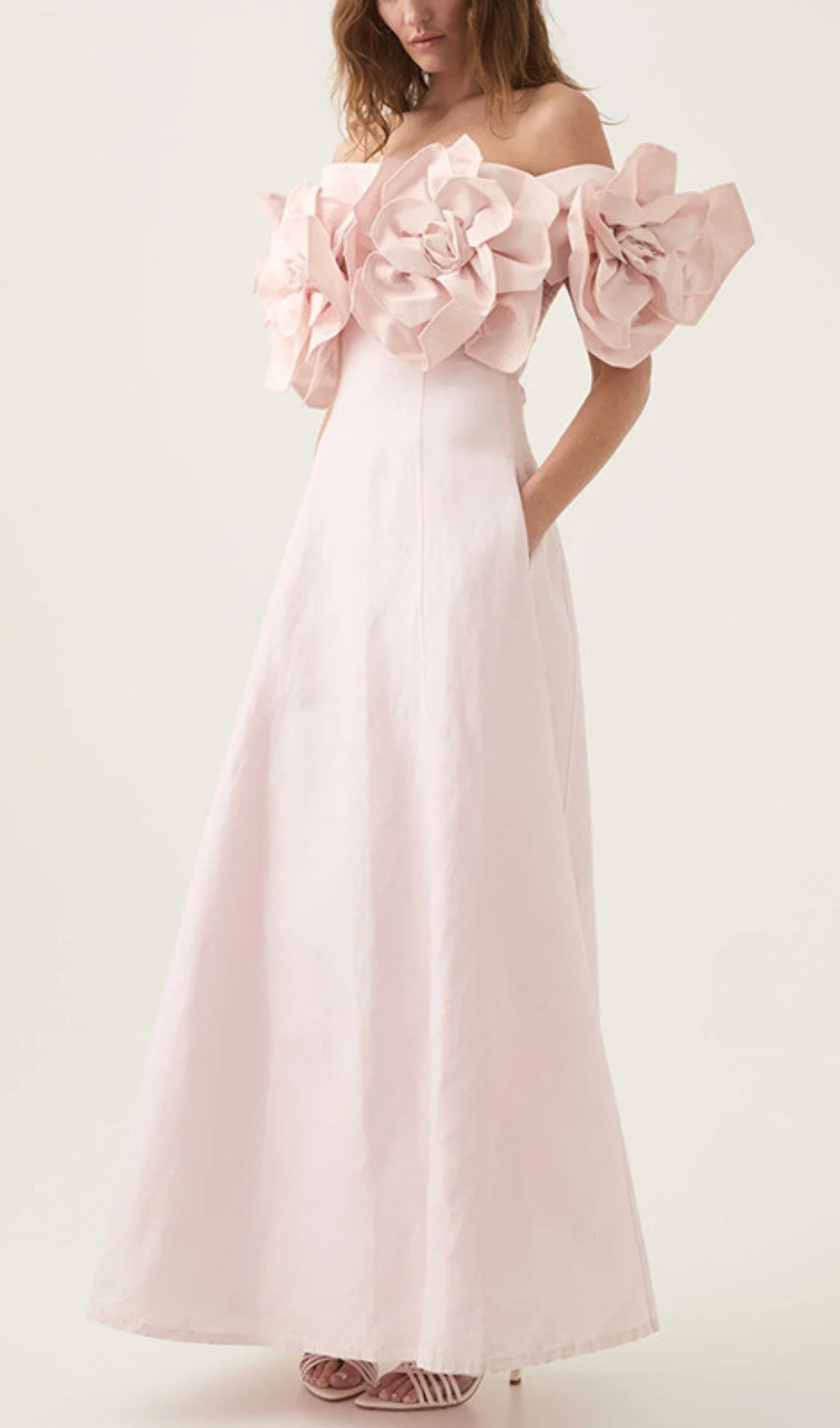 Chabela Flower Off-Shoulder Maxi Dress