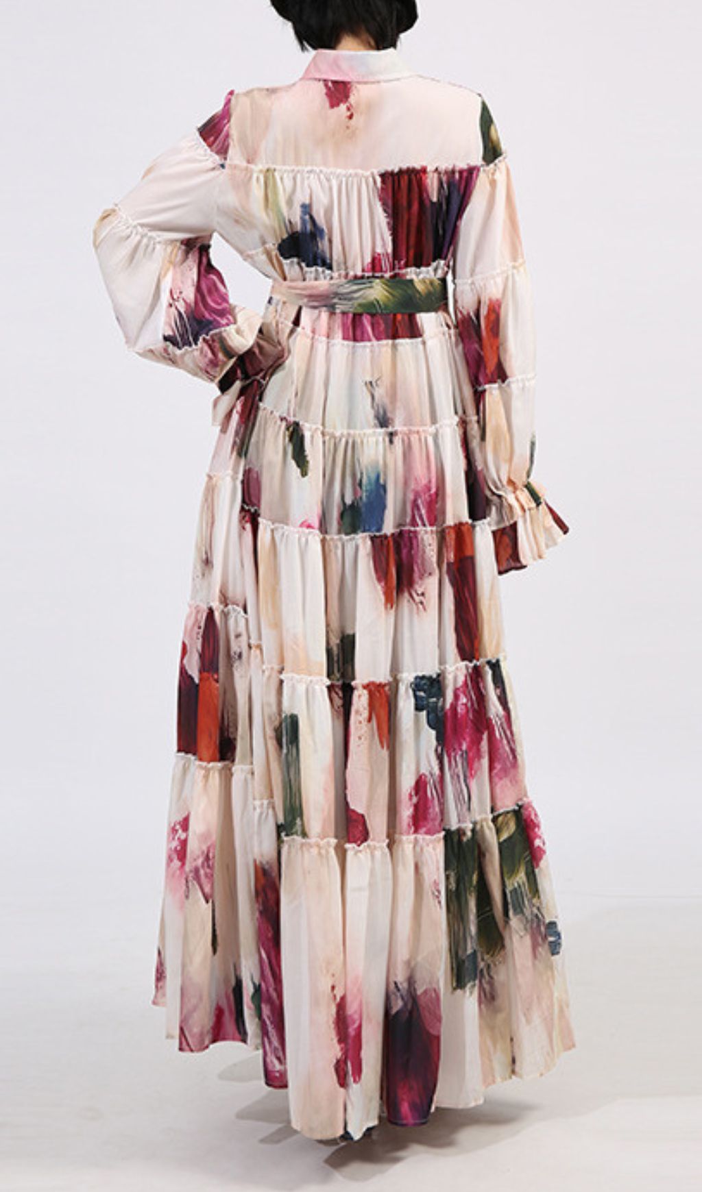 Genaro Printed Long Sleeve Maxi Dress