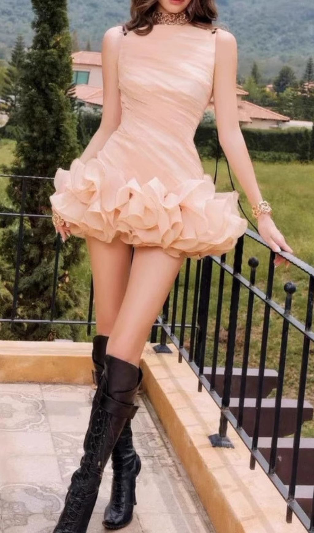 Fjola Pleated Mini Dress