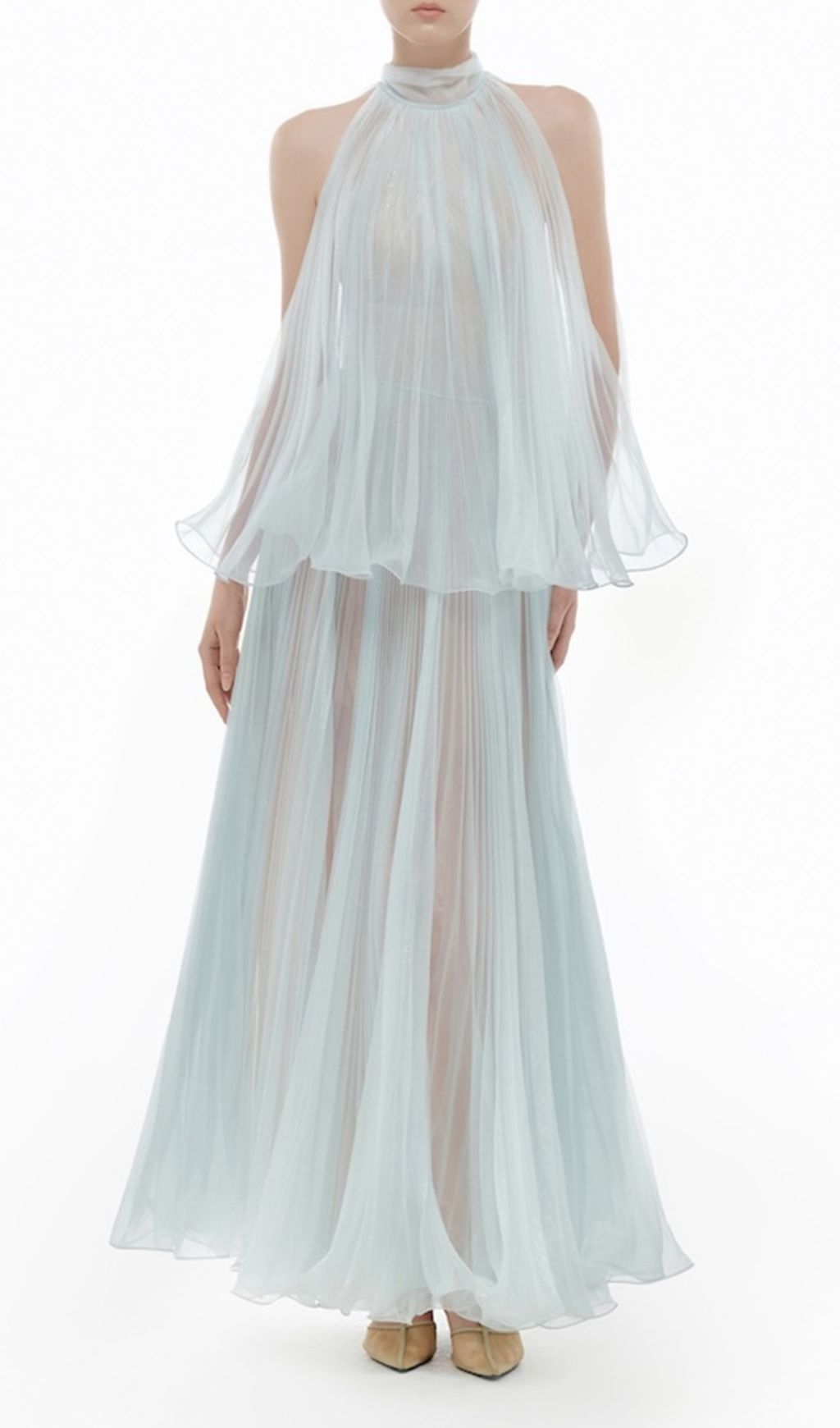 Halona Halter Mesh Maxi Dress