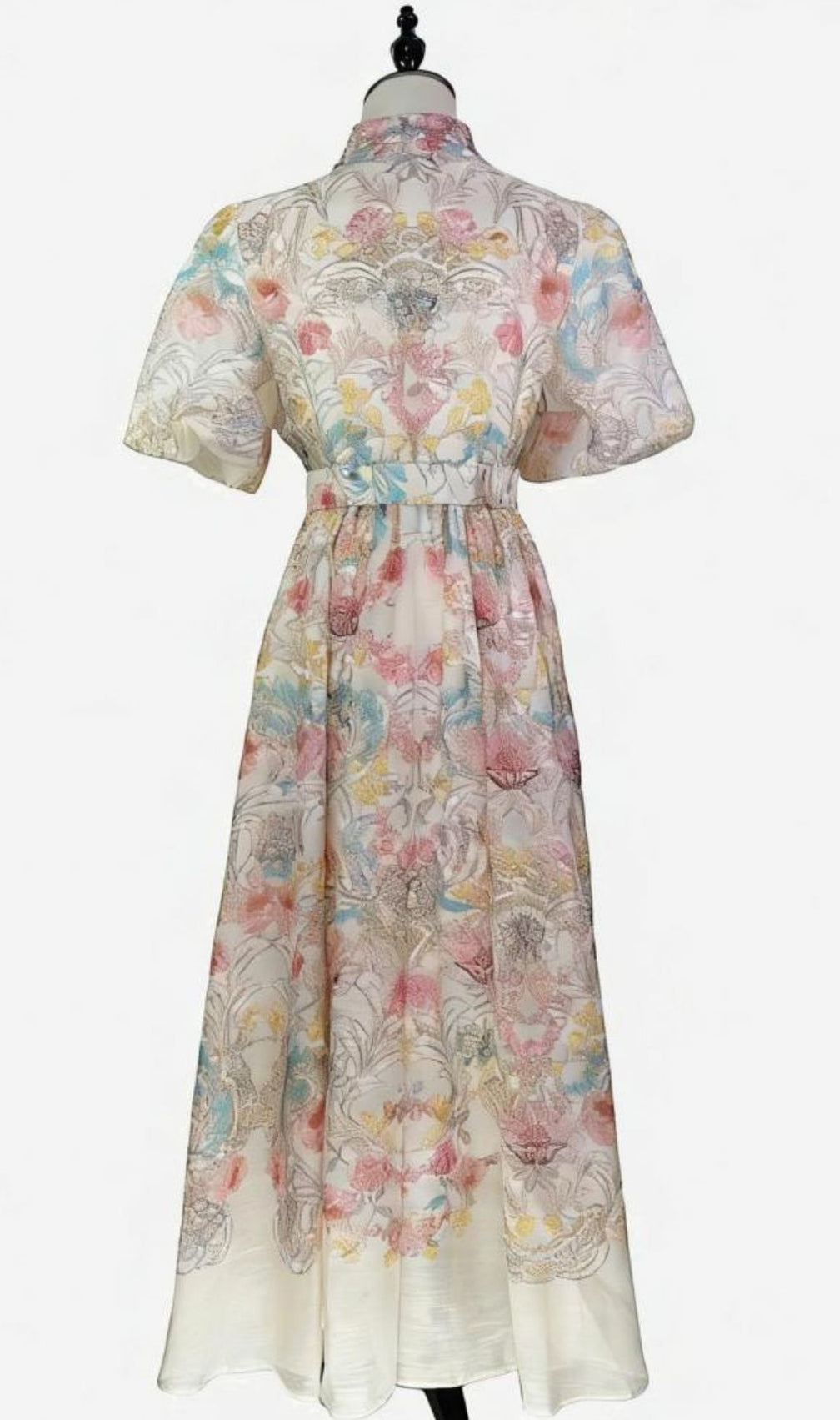 Karsen Enchanting Floral Print Maxi Dress | Puff Sleeve & Belted Style