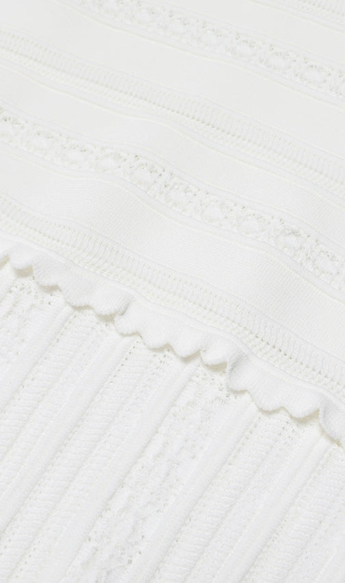 Kinsey White Knit Cardigan & Dress Set