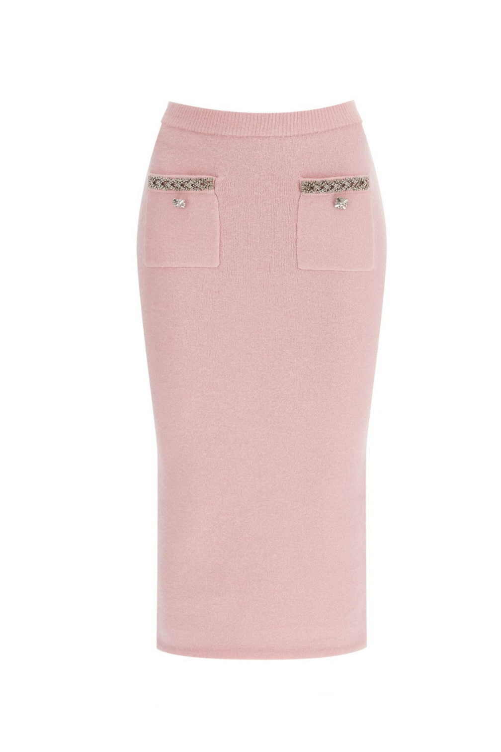 knitted midi skirt in Pink