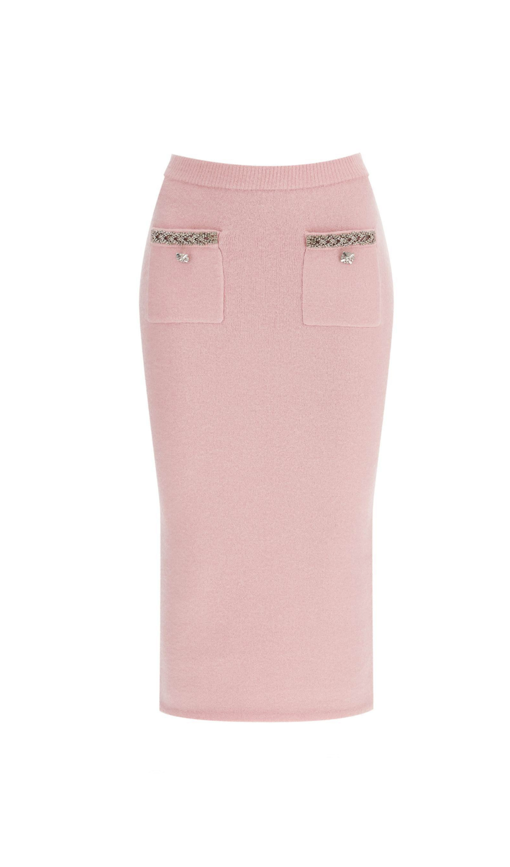 knitted midi skirt in Pink