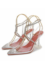 Carolyn Point Transparent Crystal Heels