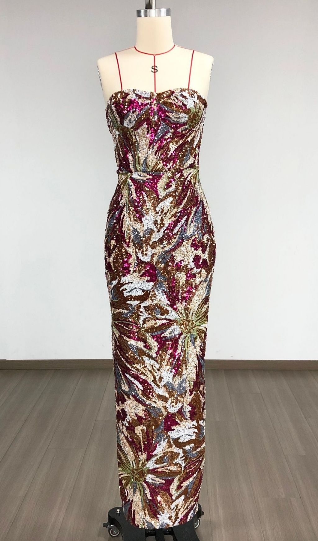 Karise Dazzling Strapless Sequin Maxi Gown – Elegant Formal Evening Dress