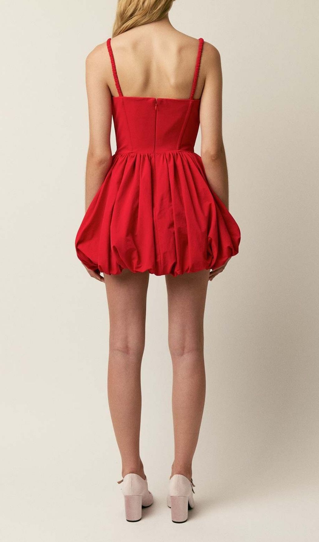 Keana Red Strappy Mini Dress with 3D Floral Appliqués - Party & Date Night Ready