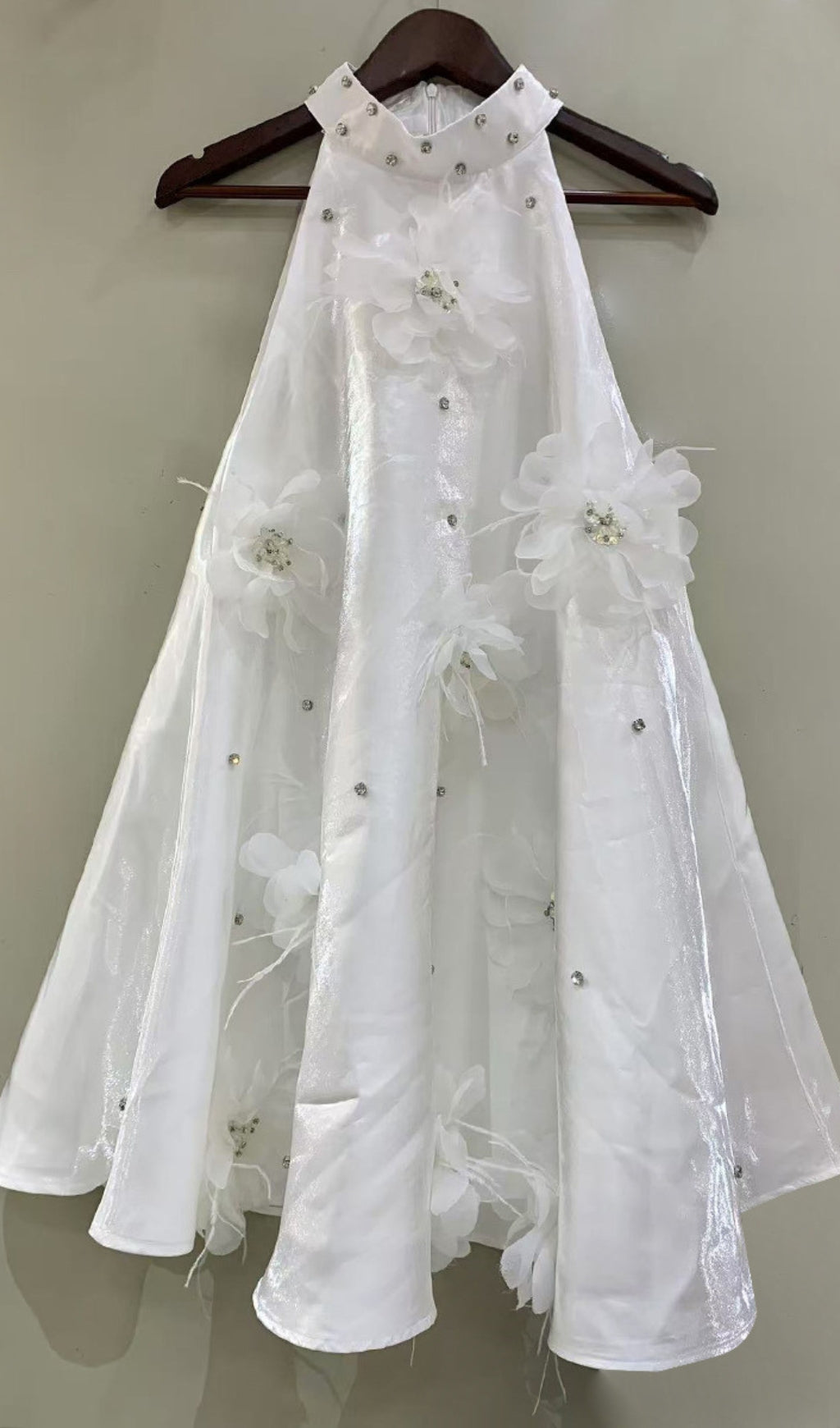 Dusty Halter Flower Mini Dress