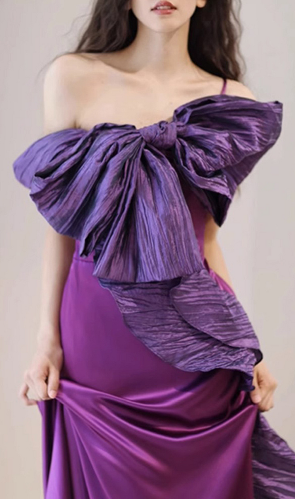 Ganit Purple Bow Maxi Dress