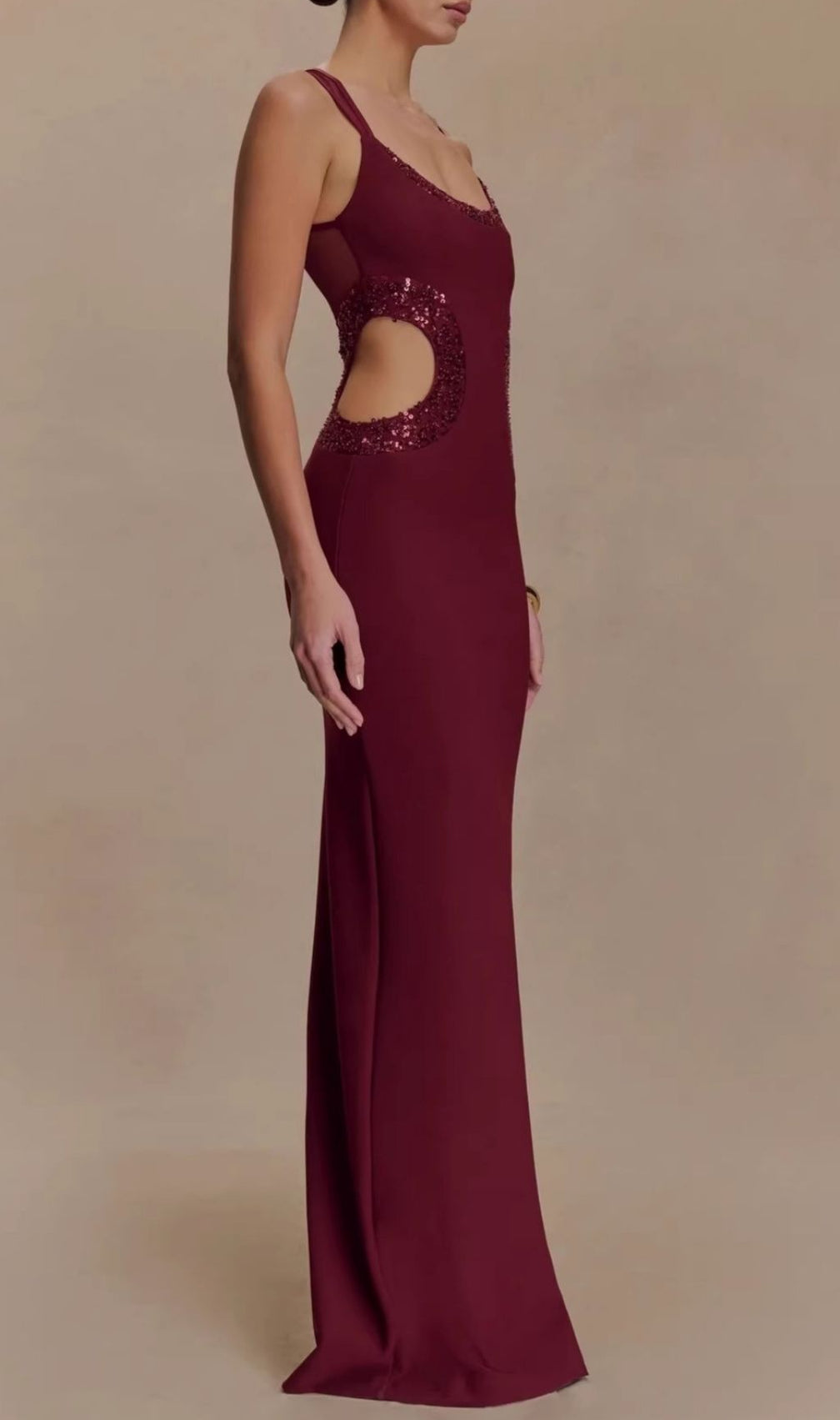 Celerina Sequin Cutout Maxi Gown | Daring Glamour Evening Dress