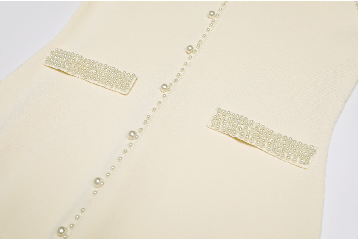 Fatin Knit Beaded Cardigan & Midi Dress