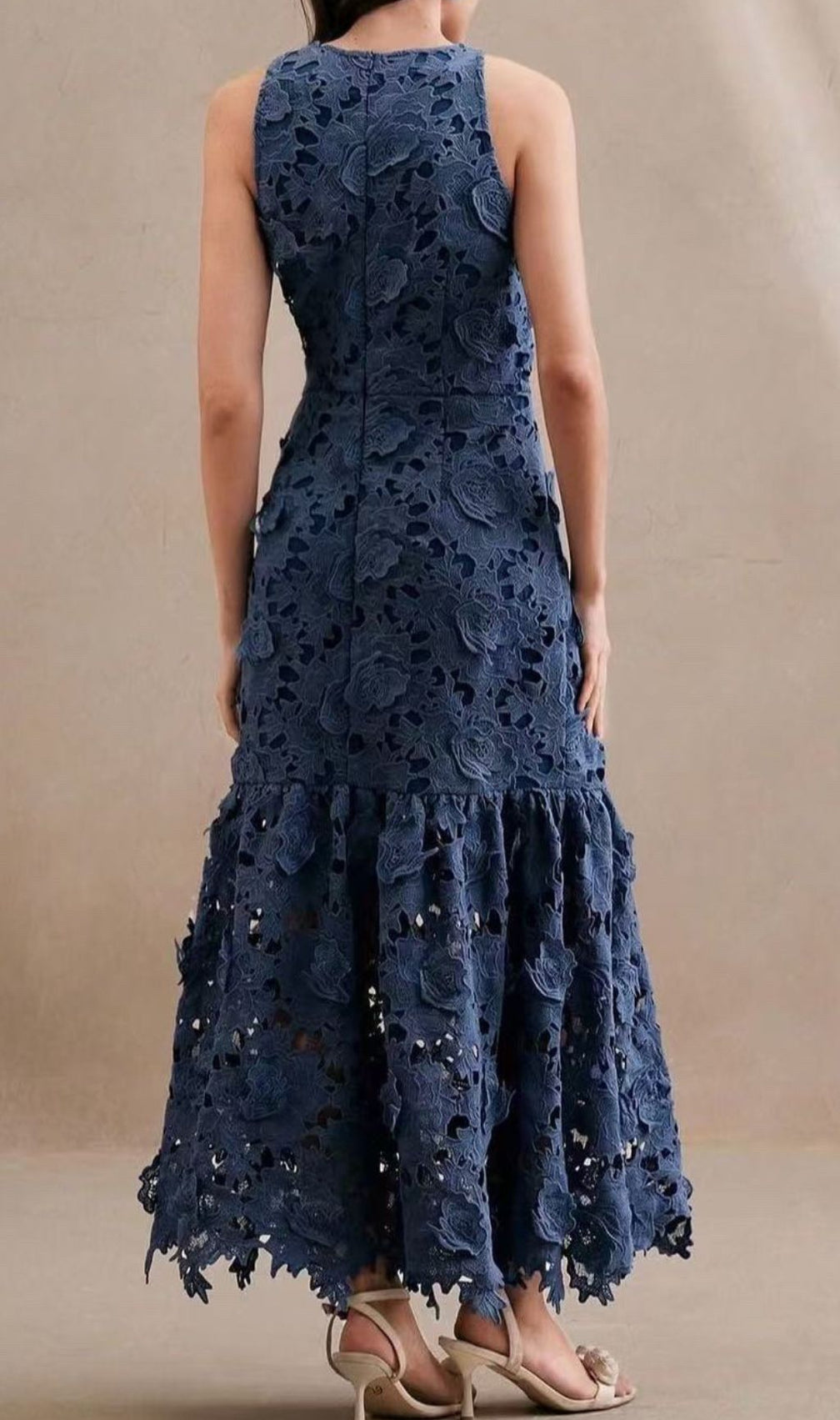 Geraldo Sleeveless Embroidery Maxi Dress