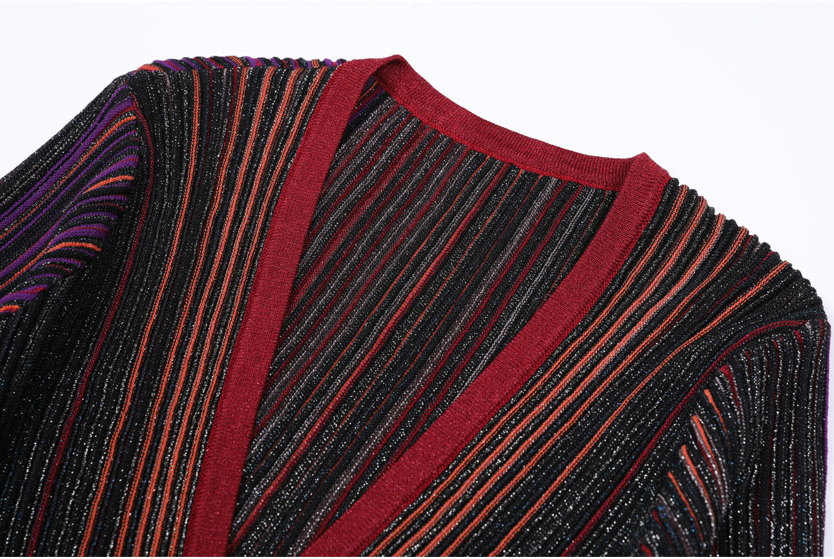 Giada Blue V-Neck Long Sleeve Midi Dress