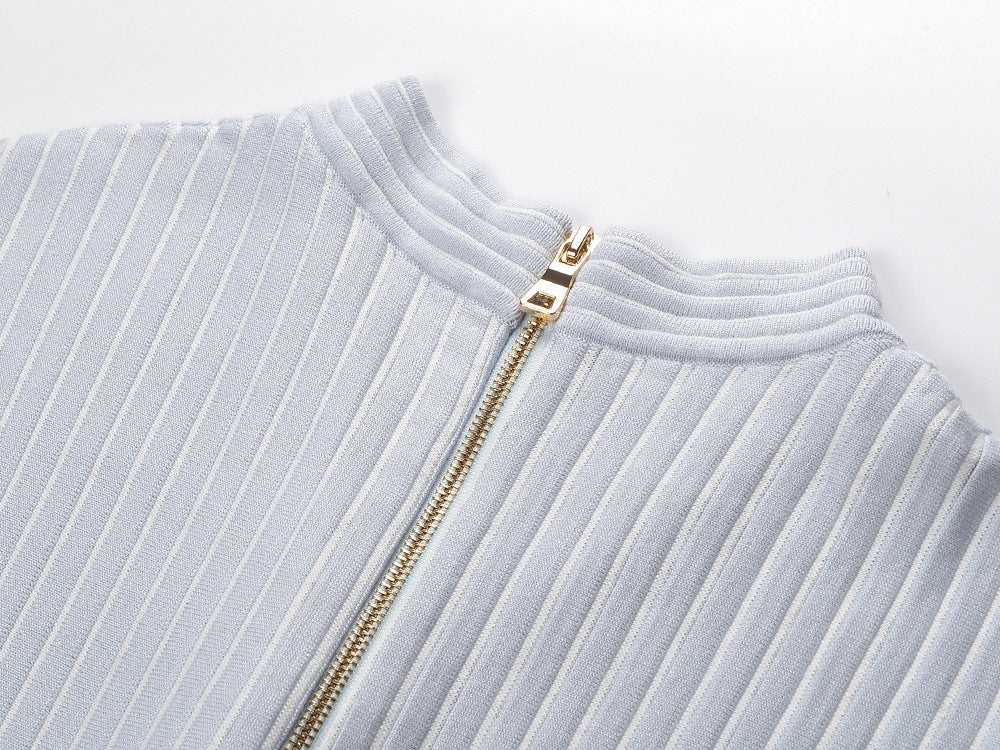 Hamid V-Neck Pleated Knit Mini Dress | Effortless Chic & Comfortable Pink Style