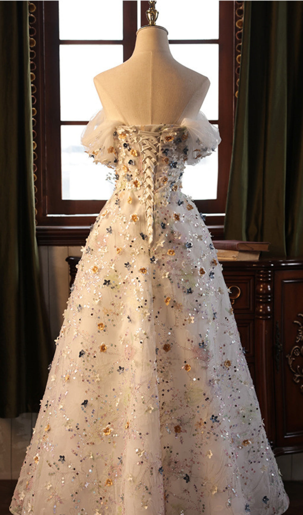 Amayah Flower Embellished Maxi Dress