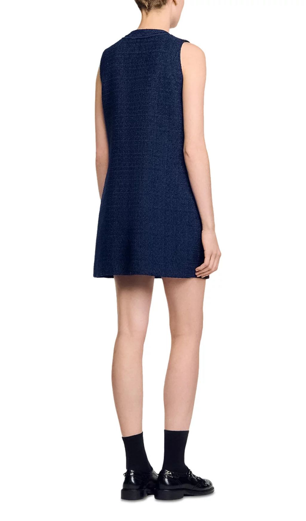 Jolanda Chic Sleeveless Tweed-Effect Mini Dress