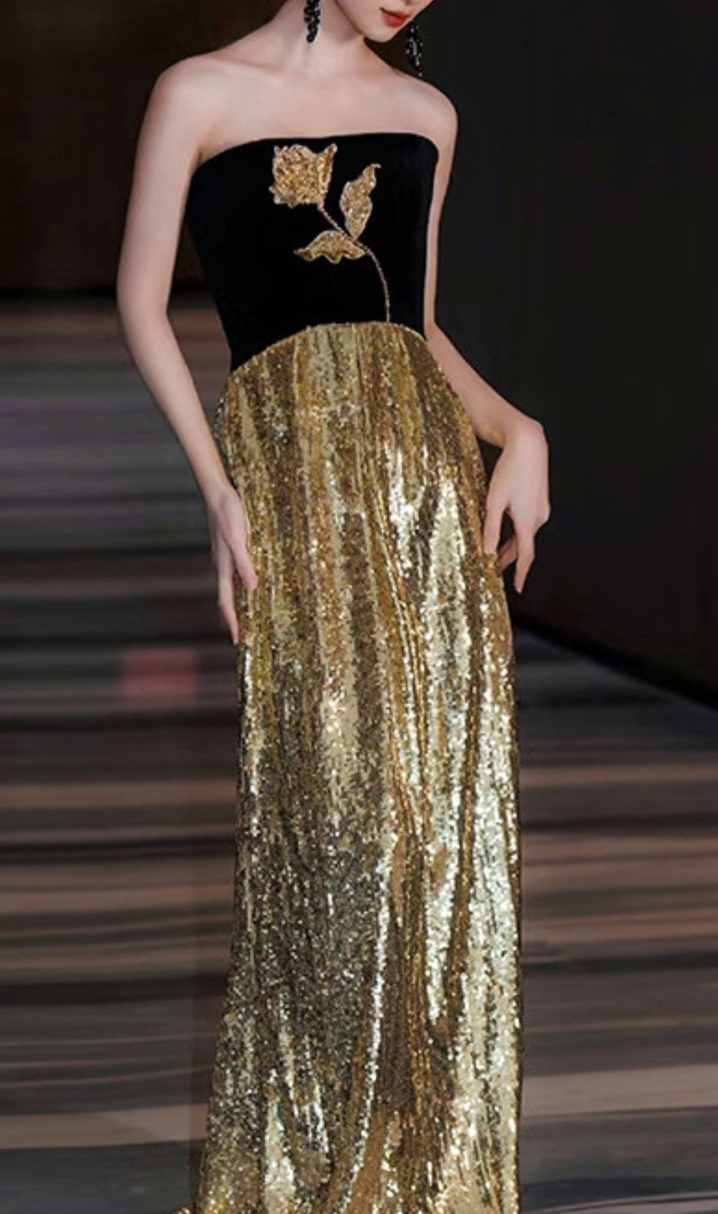 Aiyanna Sequin Flower Maxi Dress