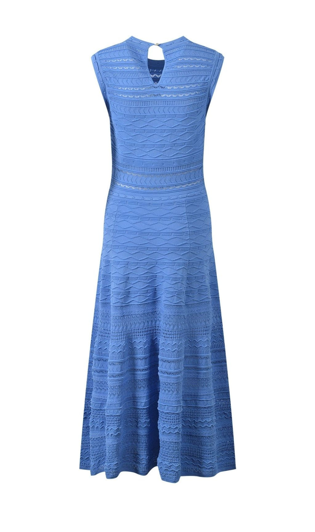 Karinna Blue Knit Midi Dress | Elegant Sleeveless Mock Neck for Women