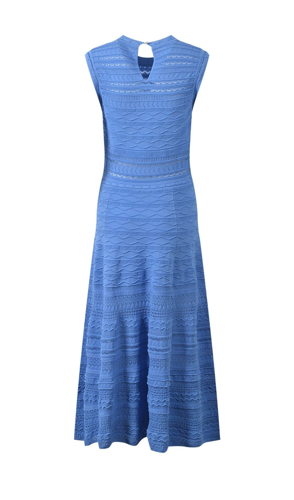 Karinna Blue Knit Midi Dress | Elegant Sleeveless Mock Neck for Women