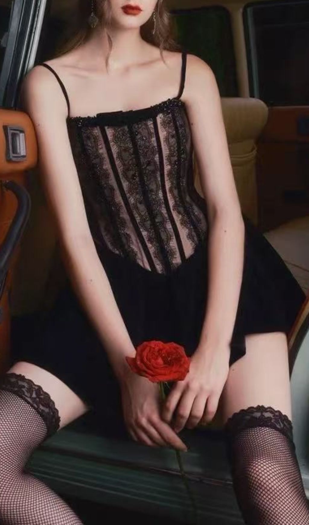 Iorwen Black Lace Corset Mini Dress | Enchanting A-Line Party & Date Night Look