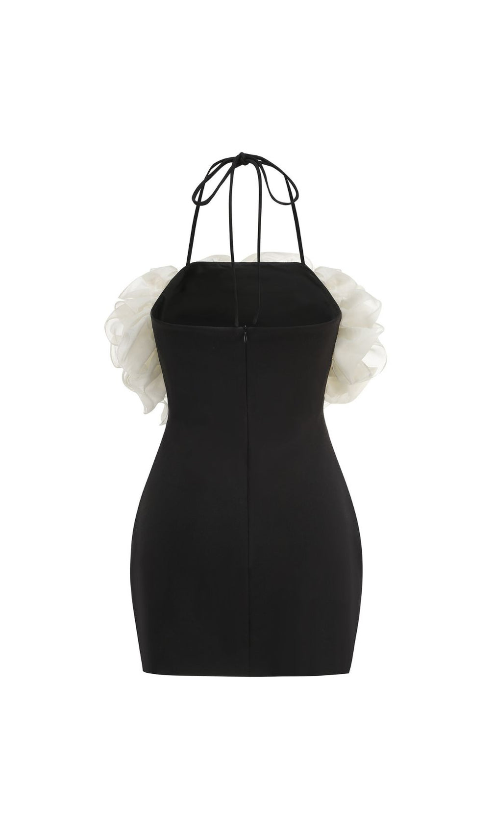 Jameela Black Halter Ruffle Mini Dress - Chic Cocktail & Party Attire