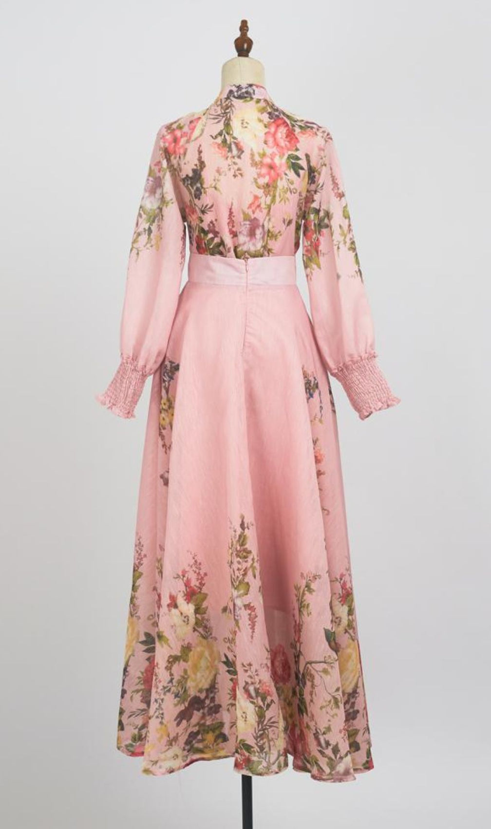 Gina Pink Floral  Long Sleeve Blouse & Skirt Set