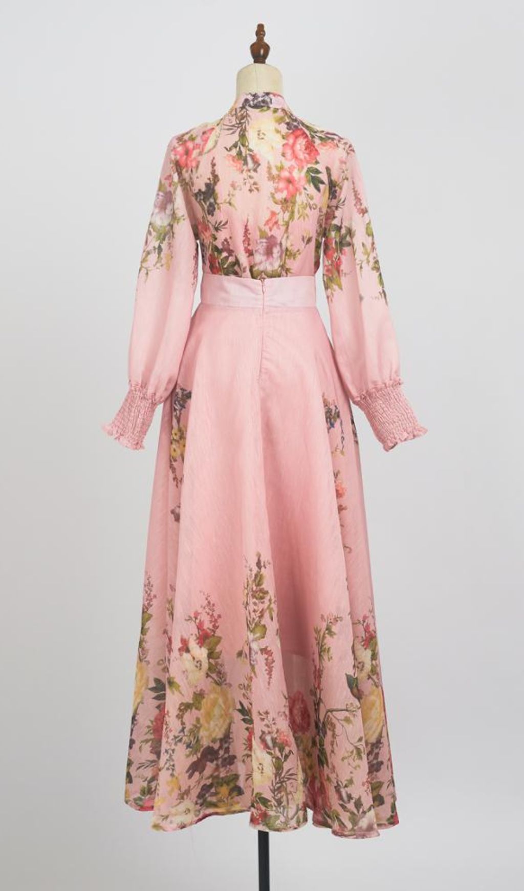 Gina Pink Floral  Long Sleeve Blouse & Skirt Set