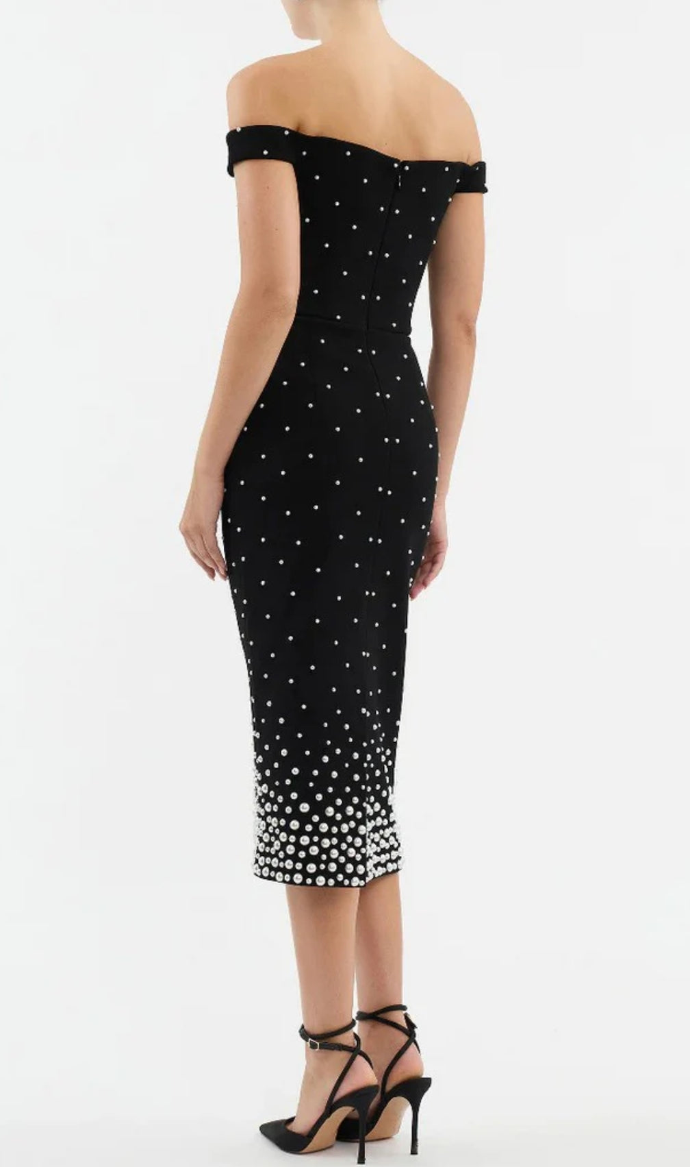 Carolyn Black Pearl Midi Dress