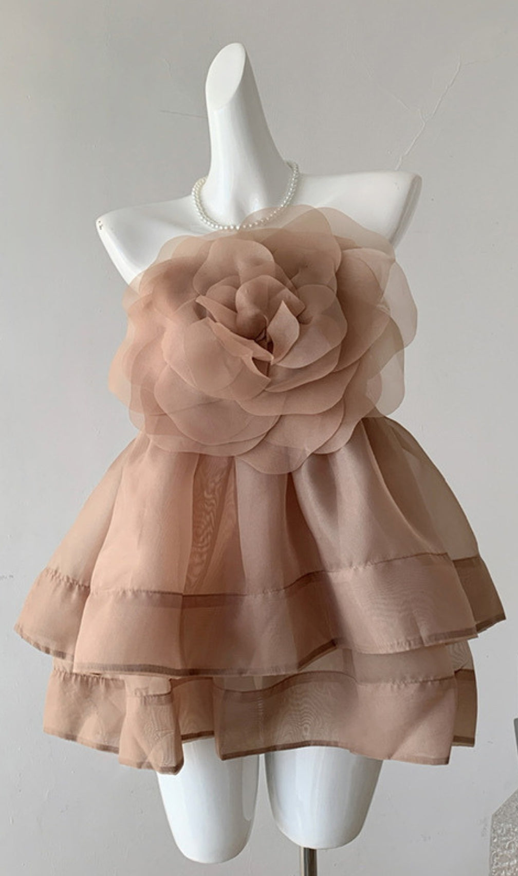 Chibi Strapless Flower Mini Dress