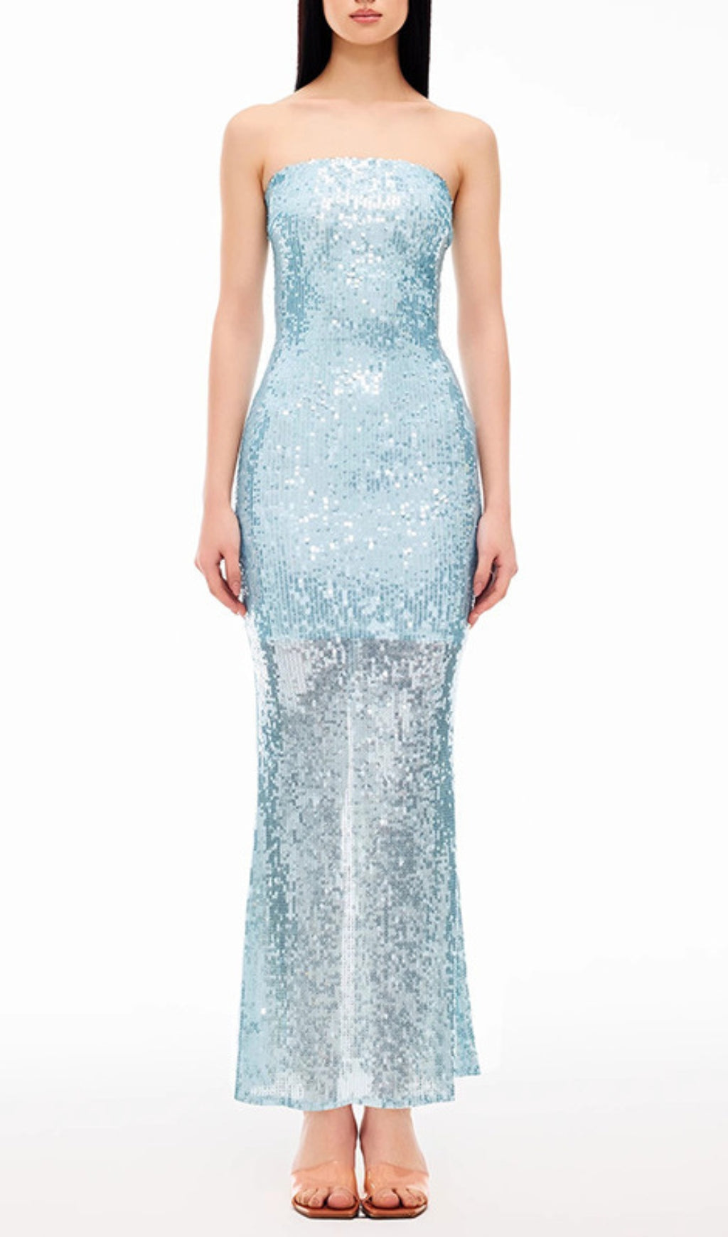Eugenie Blue Strapless Sequin Maxi Dress