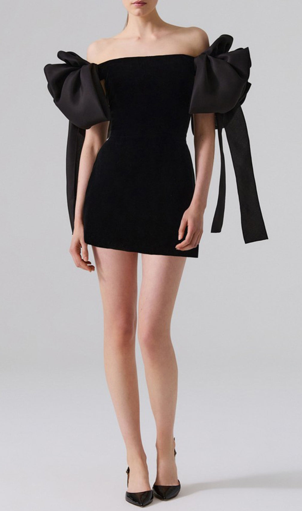 Cadee Black Off-Shoulder Mini Dress