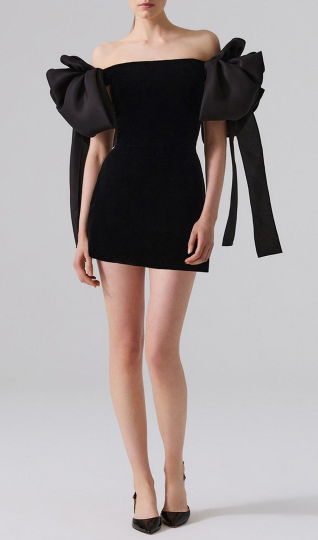 Cadee Black Off-Shoulder Mini Dress