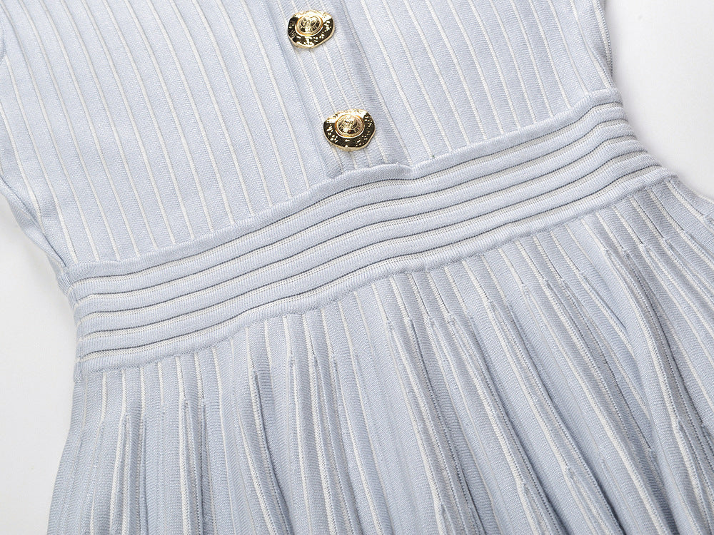 Hamid V-Neck Pleated Knit Mini Dress | Effortless Chic & Comfortable Pink Style