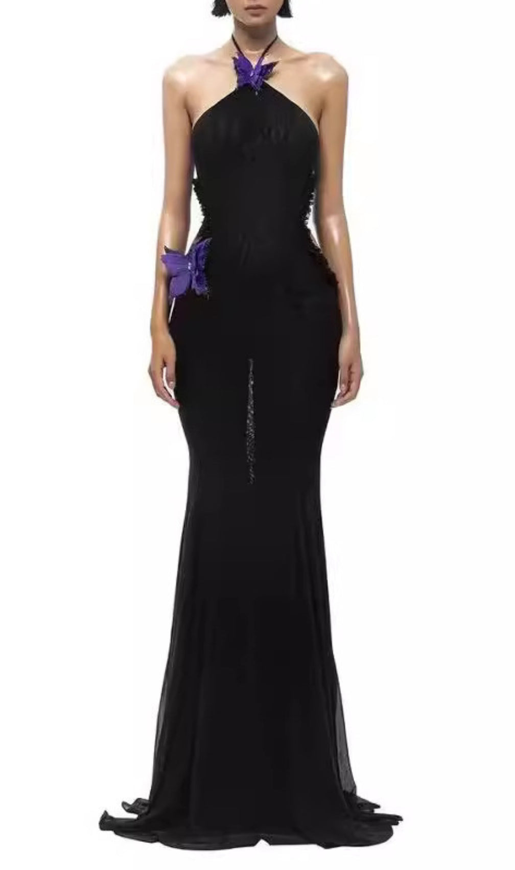 Carina Halter Butterfly Maxi Beach Dress