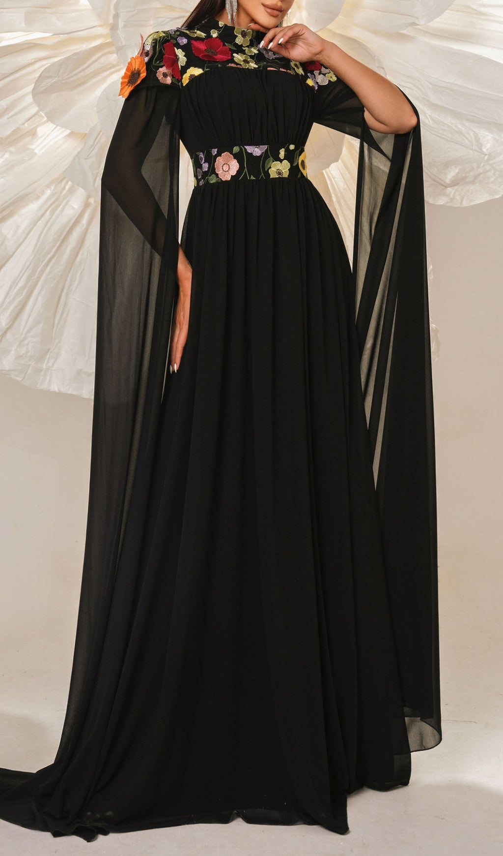 Catalina Flower Mesh Maxi Dress