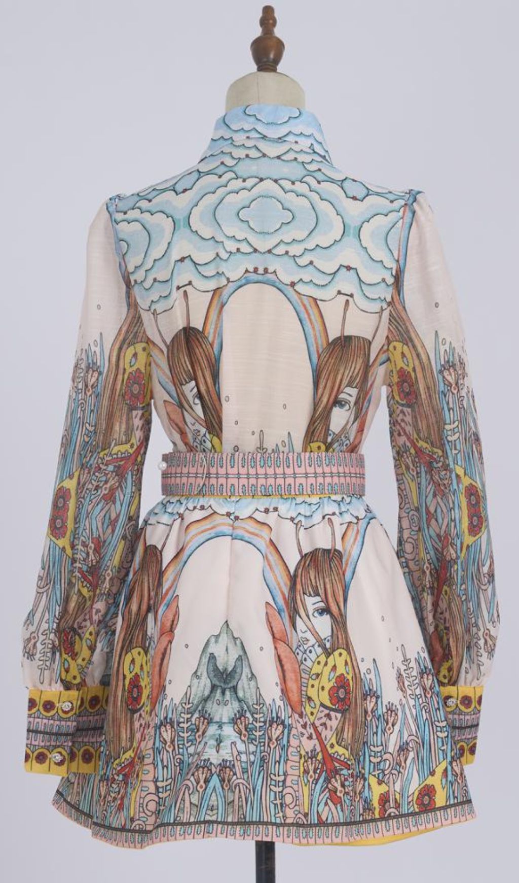 Githa Printed Long Sleeve Mini Dress