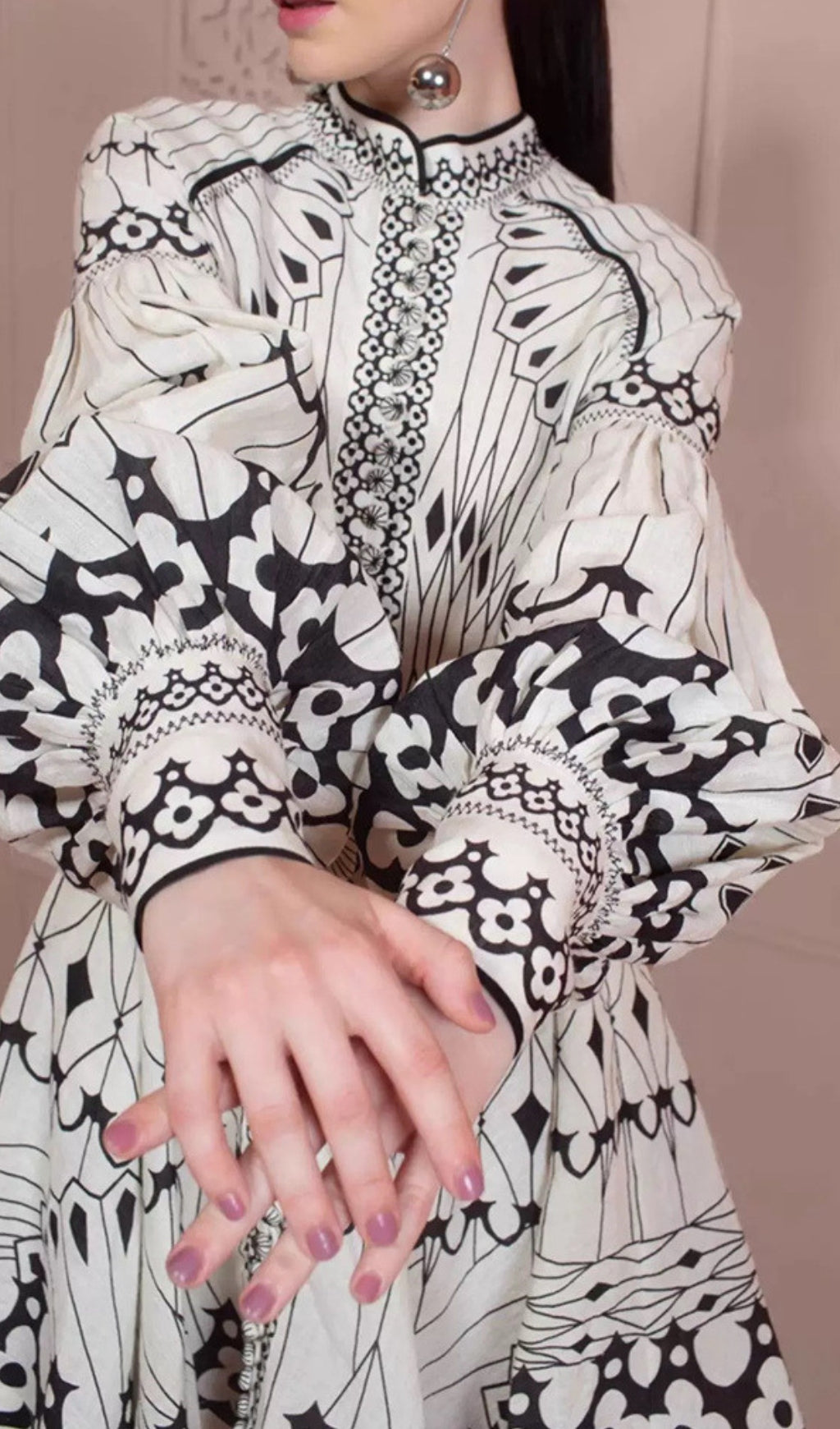 Camryn Long Sleeve Printed Mini Dress