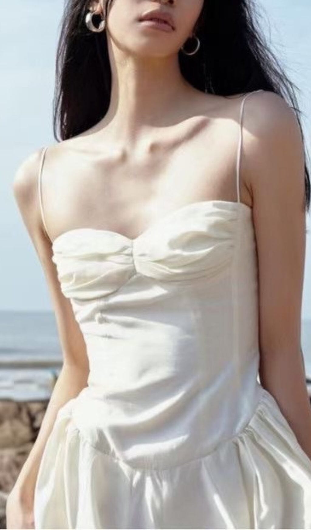 Strapless Suspender Mini Dress In White